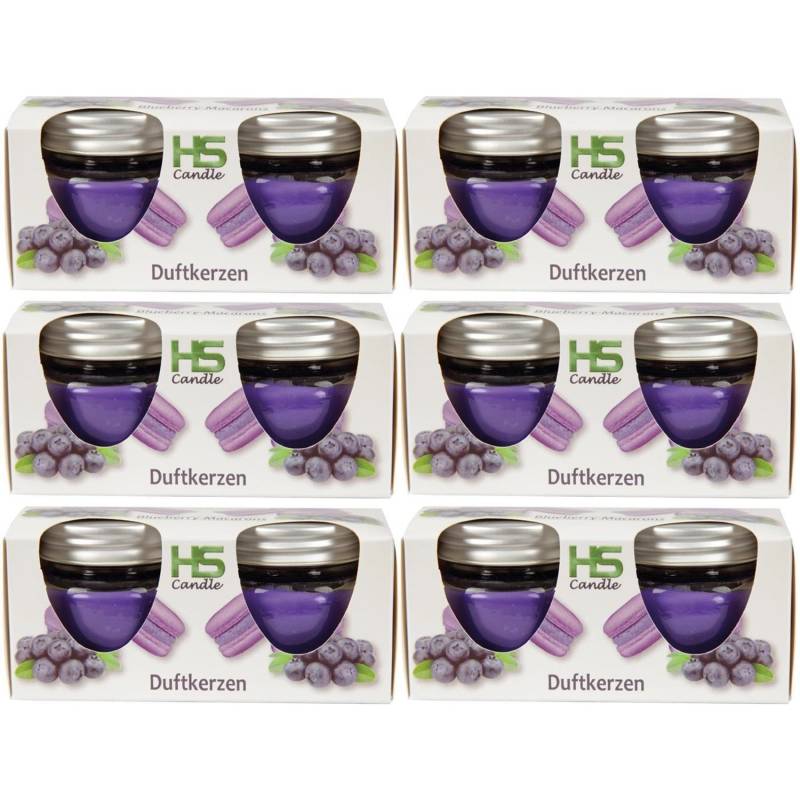 HS Candle Duftkerze Macaron Kerzen 12er Pack Blueberry von HS Candle