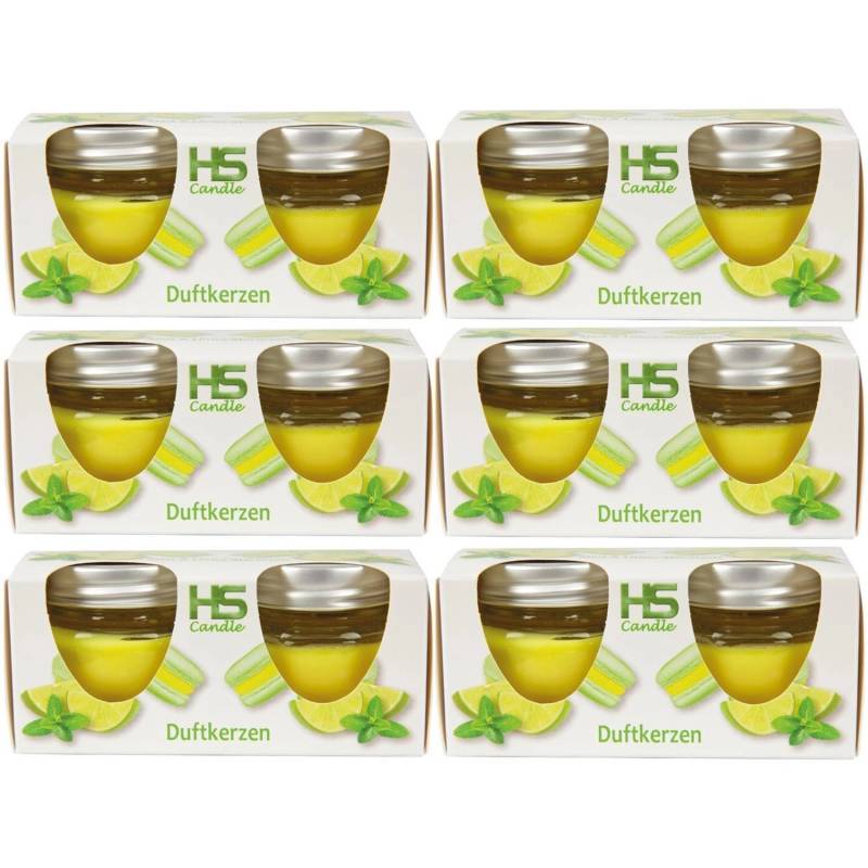 HS Candle Duftkerze Macaron Kerzen 12er Pack Mint & Limes von HS Candle