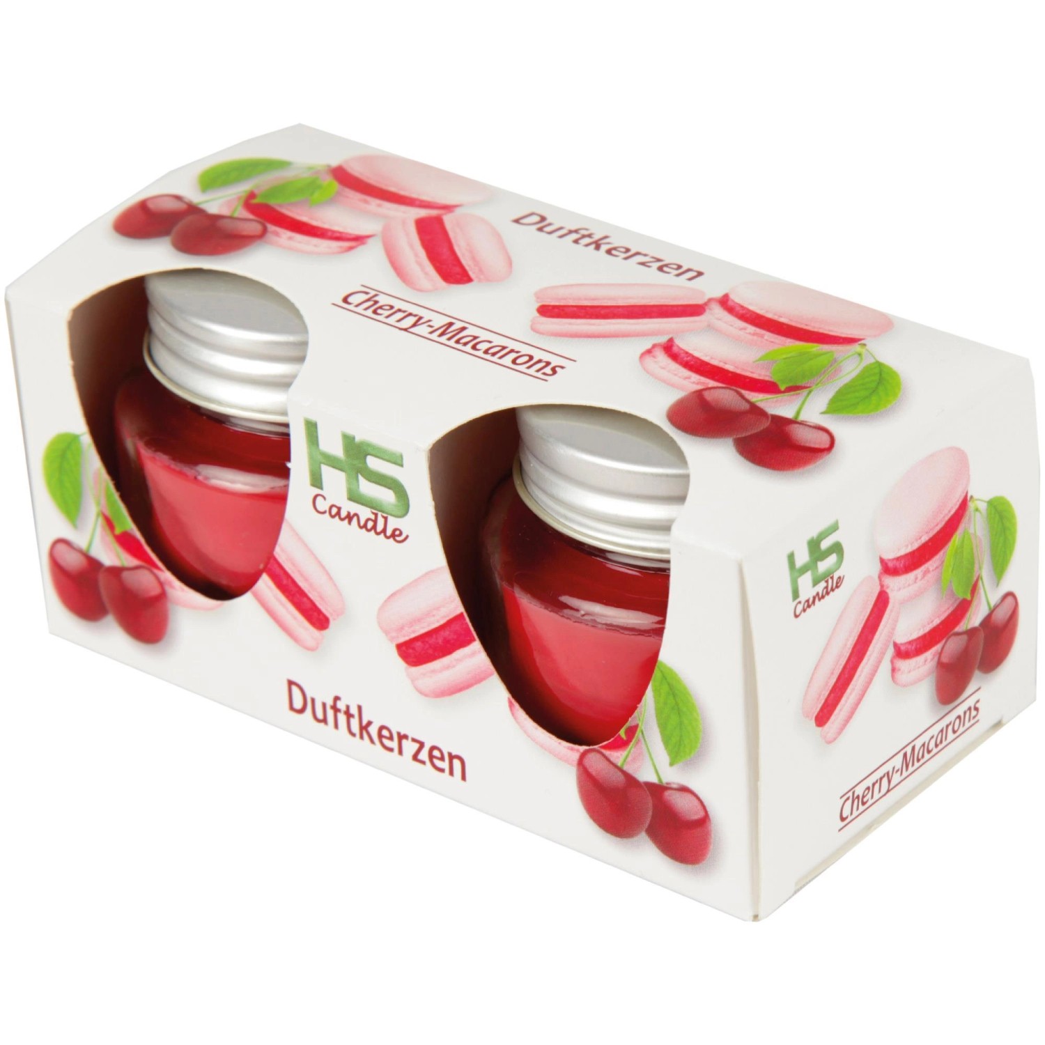 HS Candle Duftkerze Macaron Kerzen 2er Pack Cherry HS Candle Duftkerze Macaron Kerzen 2er Pack Cherry von HS Candle