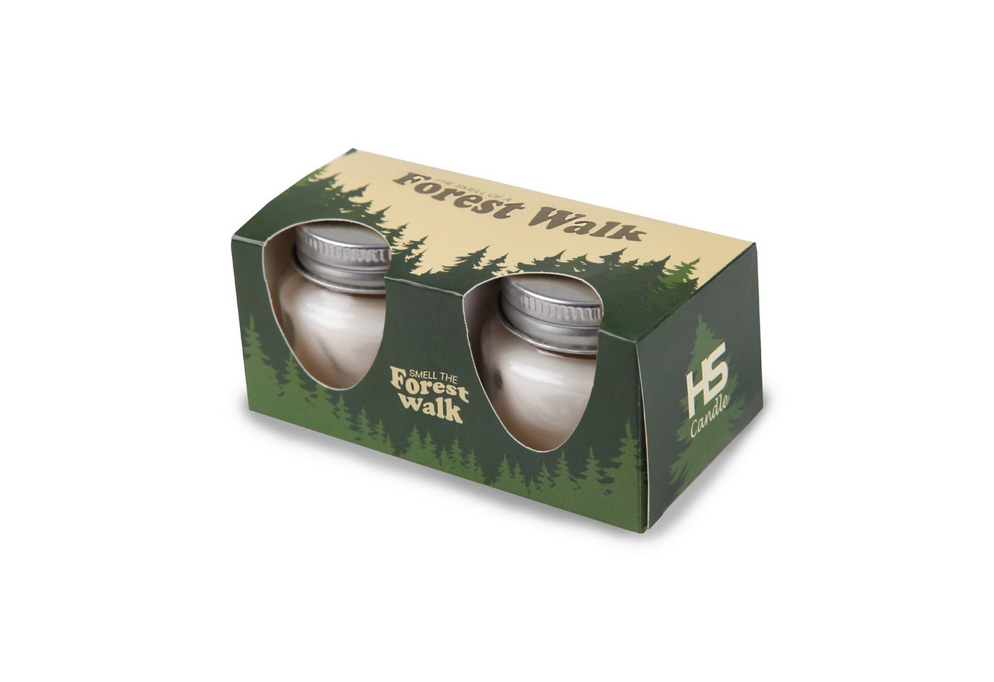 HS Candle Duftkerze Raumduft Doppelpack 03020 (2-tlg), Kerze im Glas mit Deckel, 2er Pack je ca. 7 Std. Brenndauer von HS Candle