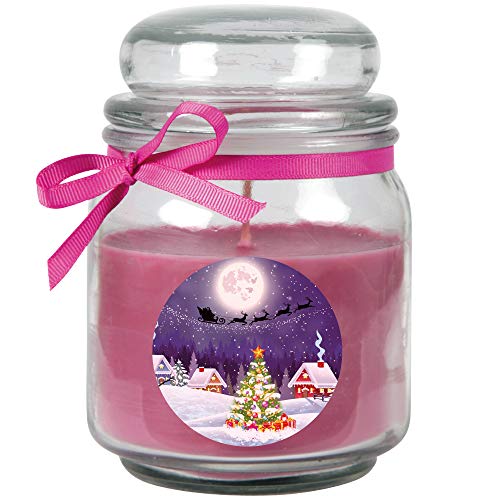 HS Candle Duftkerze Weihnachten im Bonbonglas (mit Deckel), Ideal zur Adventszeit/Weihnachtszeit, viele Motive zur Auswahl von HS Candle