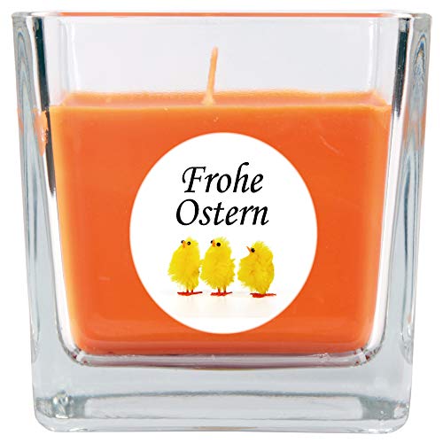 HS Candle Duftkerze als Ostergeschenk (Honigmelone-Duft), Design: Küken - Kerze als Osterdeko - 190g. Wachs mit ca. 50 Stunden Brenndauer von HS Candle