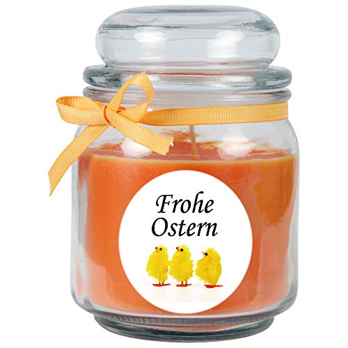 HS Candle Duftkerze als Ostergeschenk (Honigmelone-Duft), Design: Küken - Kerze als Osterdeko - 300g. Wachs mit ca. 70 Stunden Brenndauer von HS Candle