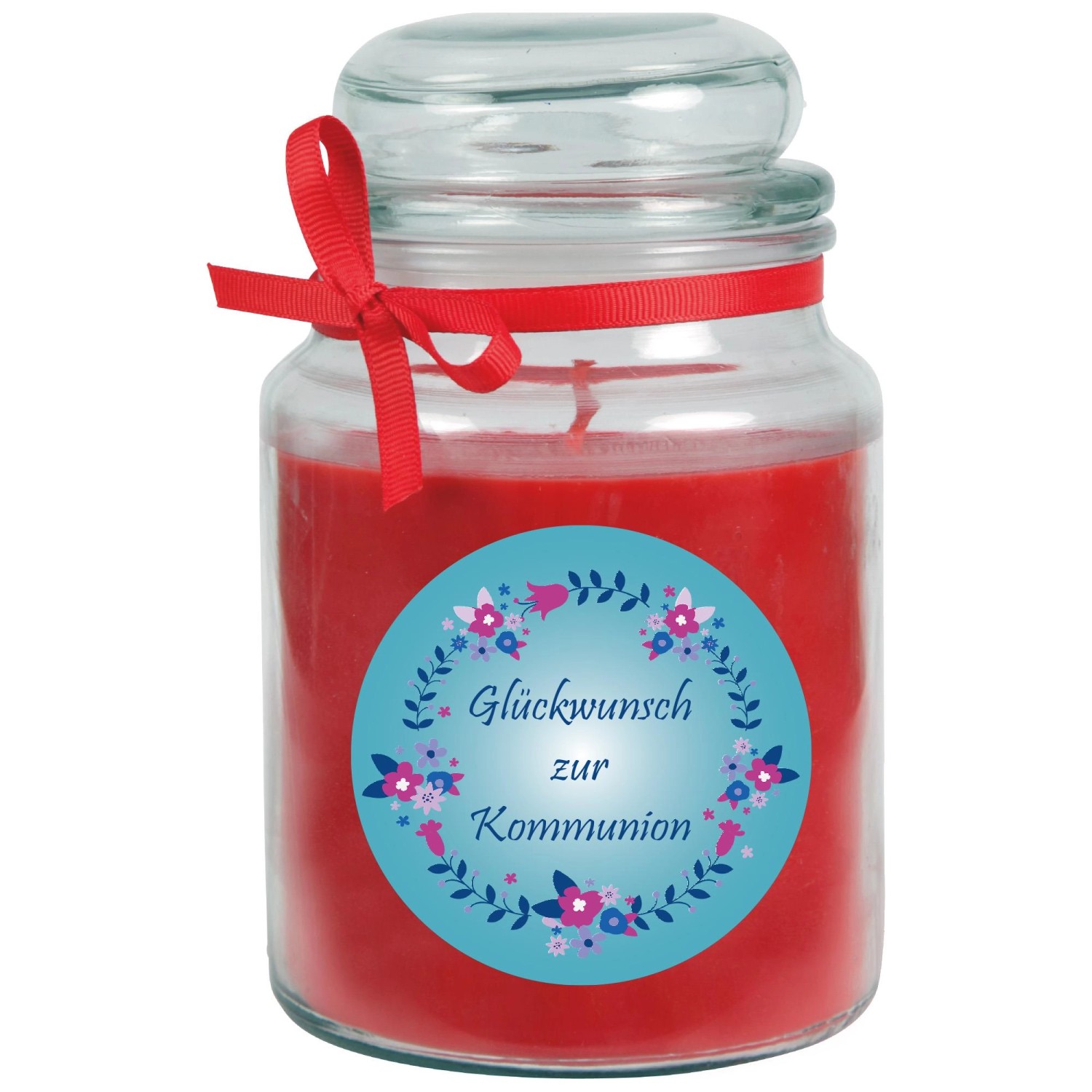 HS Candle Duftkerze & Bonbon Glas Kommunion Rose Rot HS Candle Duftkerze & Bonbon Glas Kommunion Rose Rot von HS Candle
