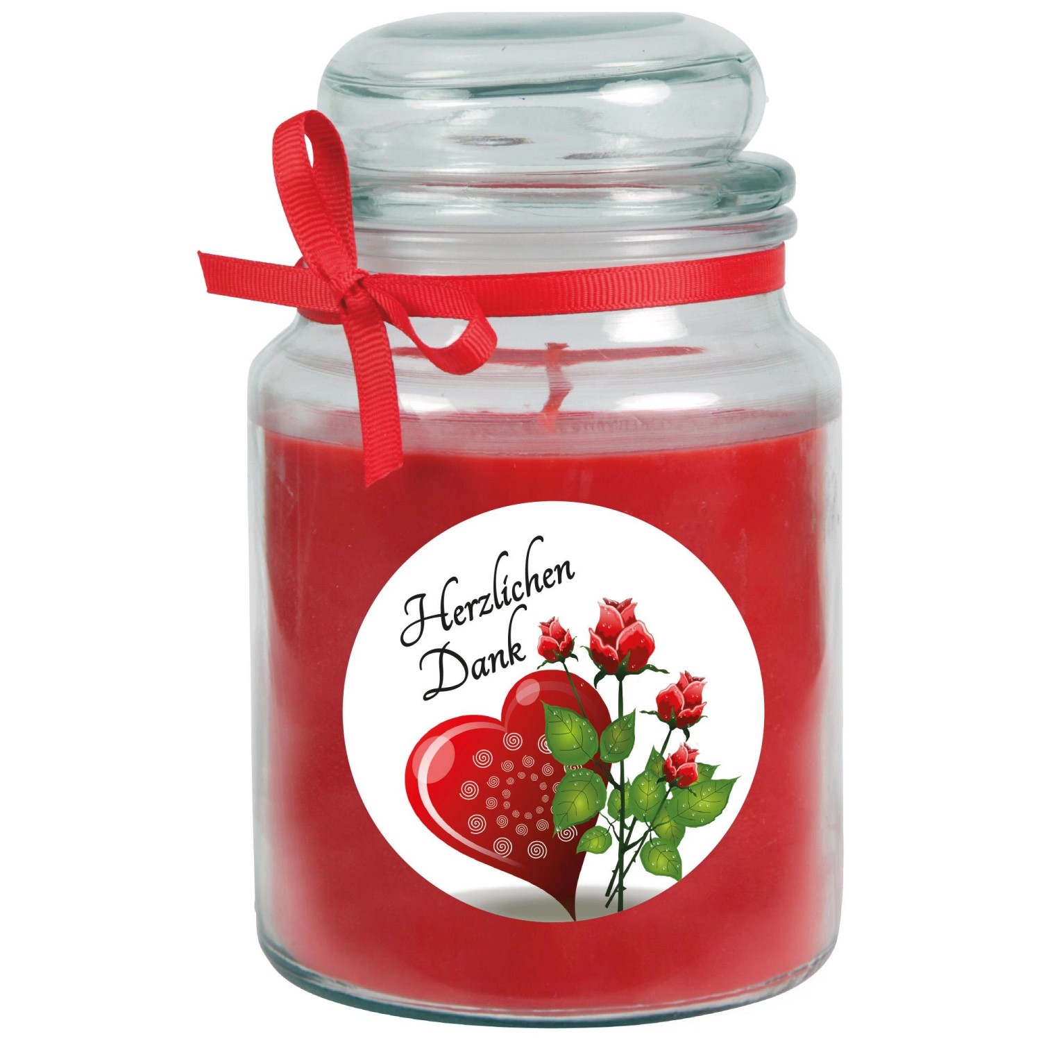 HS Candle Duftkerze & Glas Danke Rose Rot HS Candle Duftkerze & Glas Danke Rose Rot von HS Candle