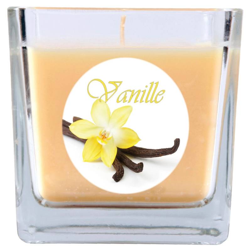 HS Candle Duftkerze & Glas Duft Bild Viereck 8 x 7,5 cm Vanille von HS Candle