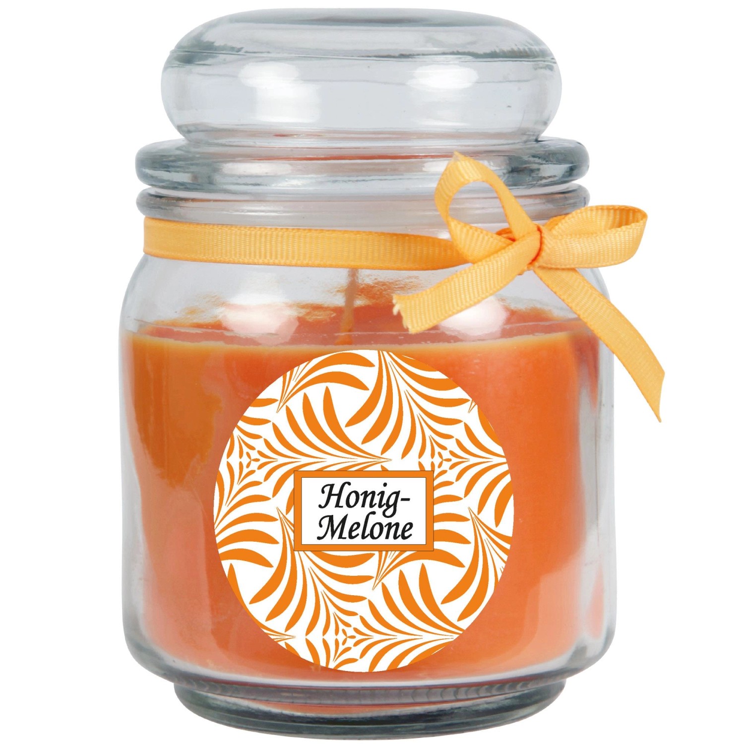 HS Candle Duftkerze & Glas Duft Schriftzug Bonbon Ø9 cm Honigmelone von HS Candle