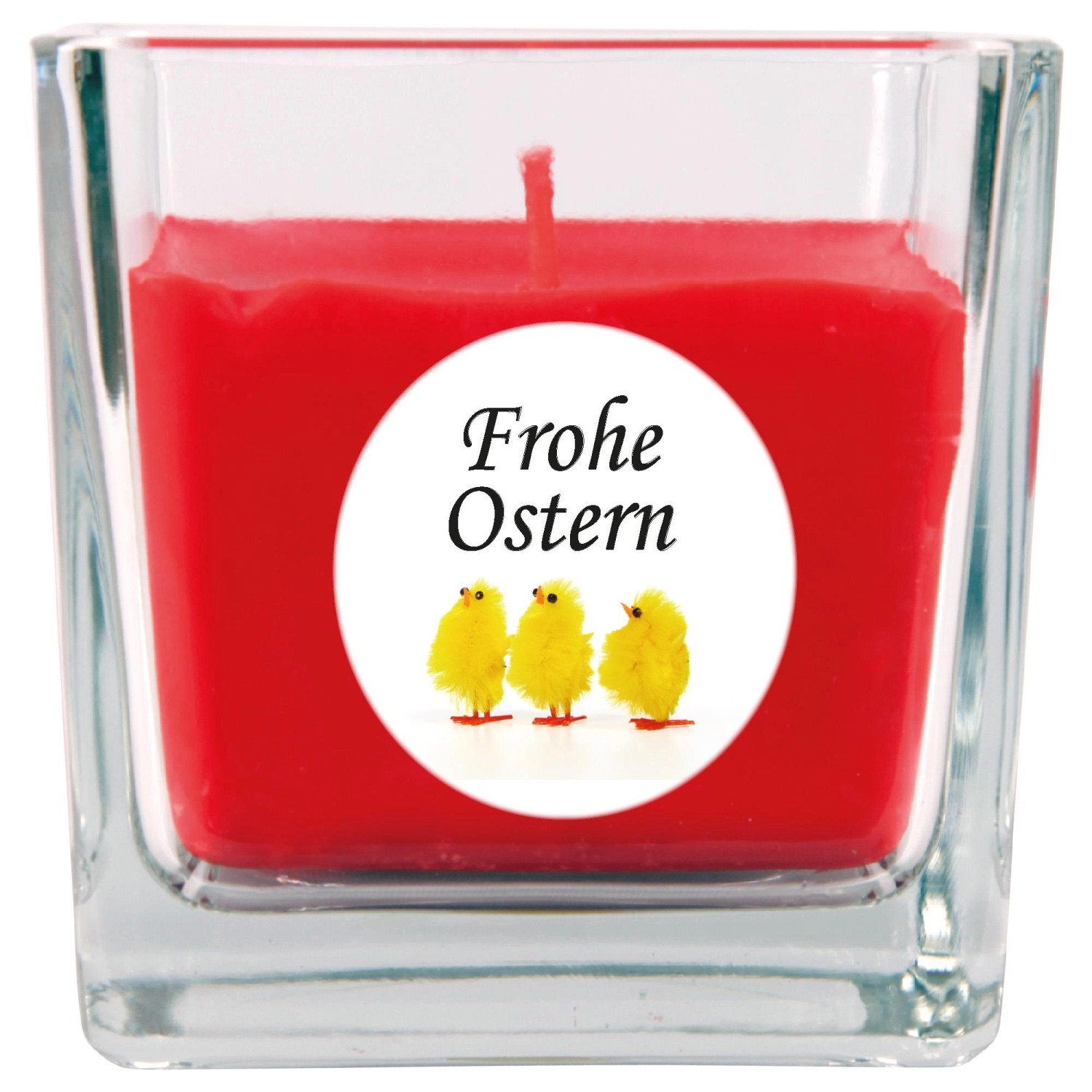 HS Candle Duftkerze & Glas Frohe Ostern Viereck 8 x 7,5cm Rose Küken HS Candle Duftkerze & Glas Frohe Ostern Viereck 8 x 7,5cm Rose Küken von HS Candle