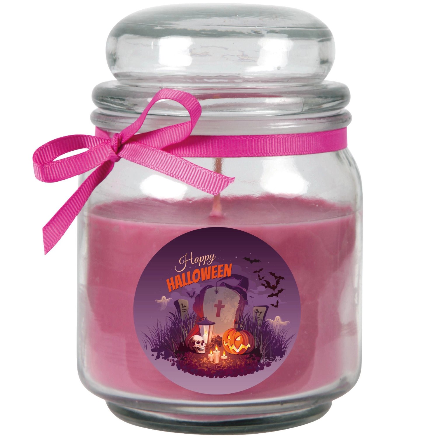 HS Candle Duftkerze & Glas Halloween Lila Bonbon 70h HS Candle Duftkerze & Glas Halloween Lila Bonbon 70h von HS Candle