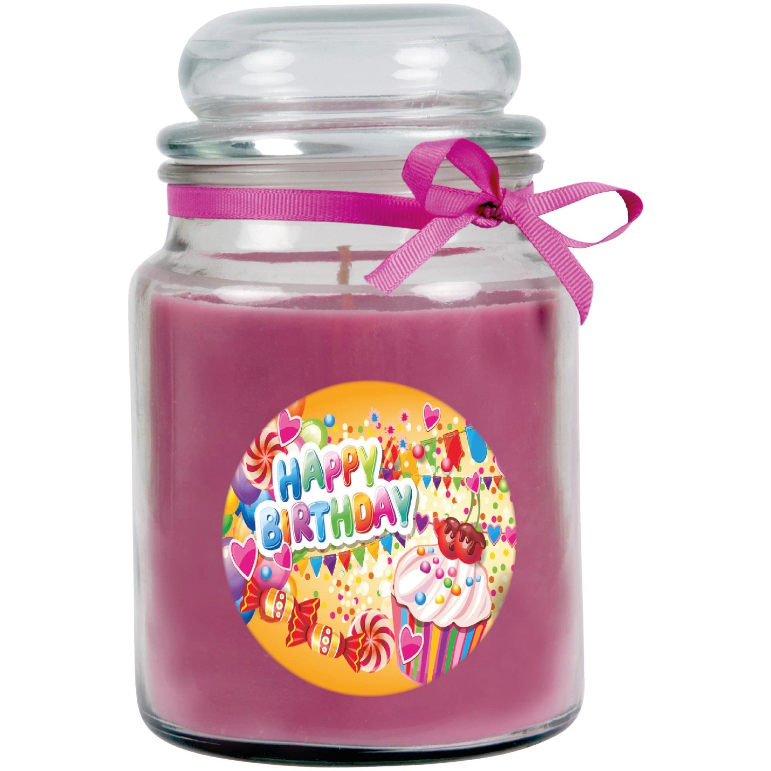HS Candle Duftkerze & Glas Happy Birthday Bonbon Lavendel Cupcake HS Candle Duftkerze & Glas Happy Birthday Bonbon Lavendel Cupcake von HS Candle