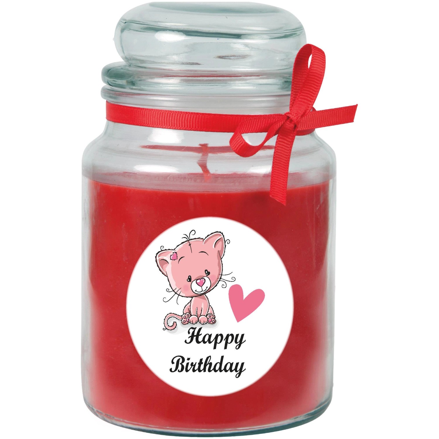 HS Candle Duftkerze & Glas Happy Birthday Bonbon Rose Katze HS Candle Duftkerze & Glas Happy Birthday Bonbon Rose Katze von HS Candle