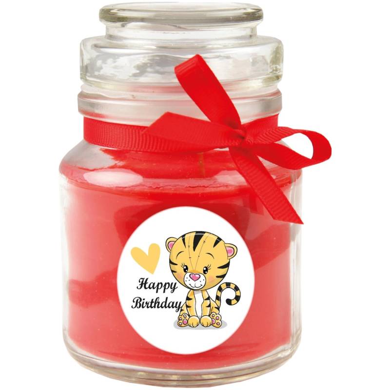 HS Candle Duftkerze & Glas Happy Birthday Bonbon Tiger Rose von HS Candle