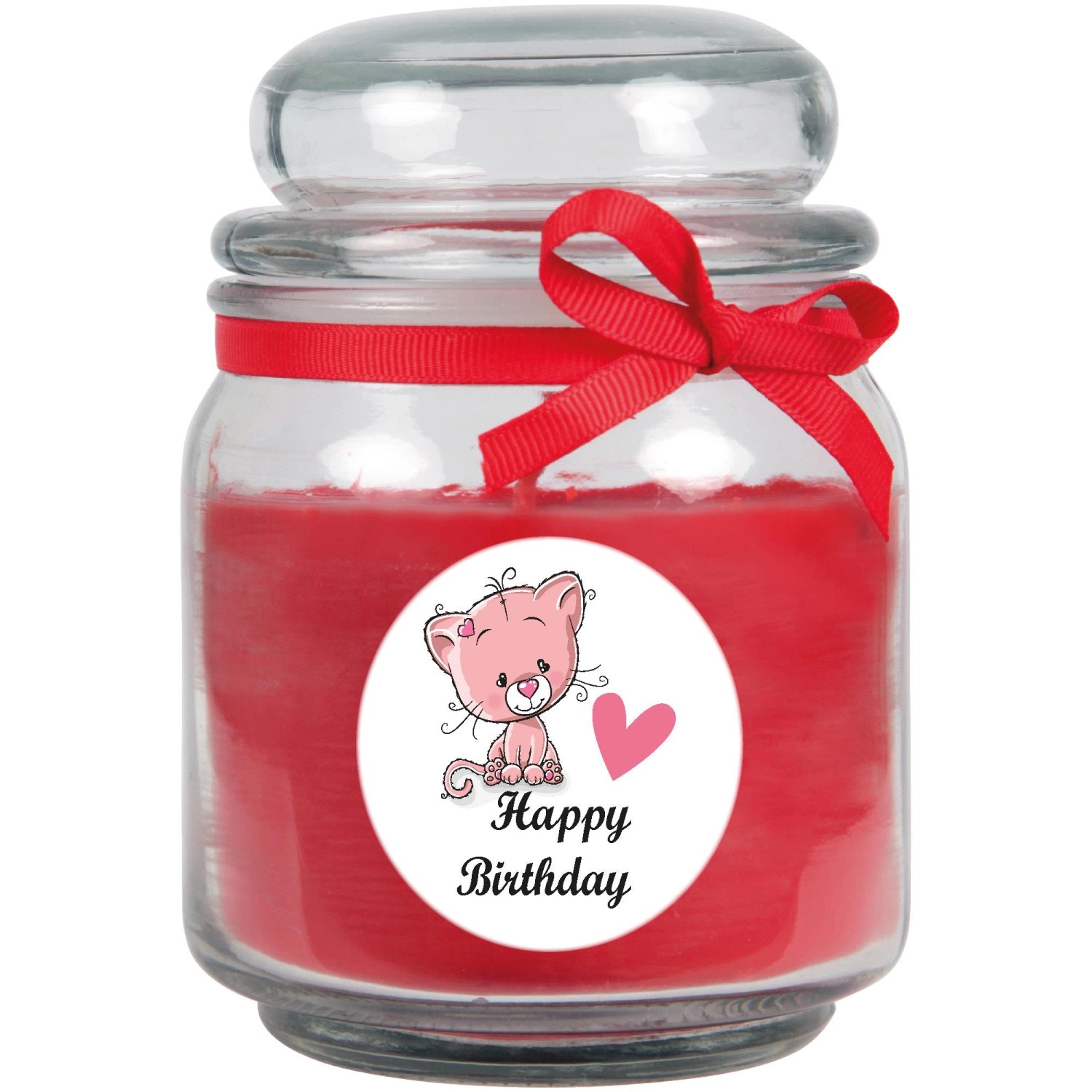HS Candle Duftkerze & Glas Happy Birthday Katze Rose HS Candle Duftkerze & Glas Happy Birthday Katze Rose von HS Candle