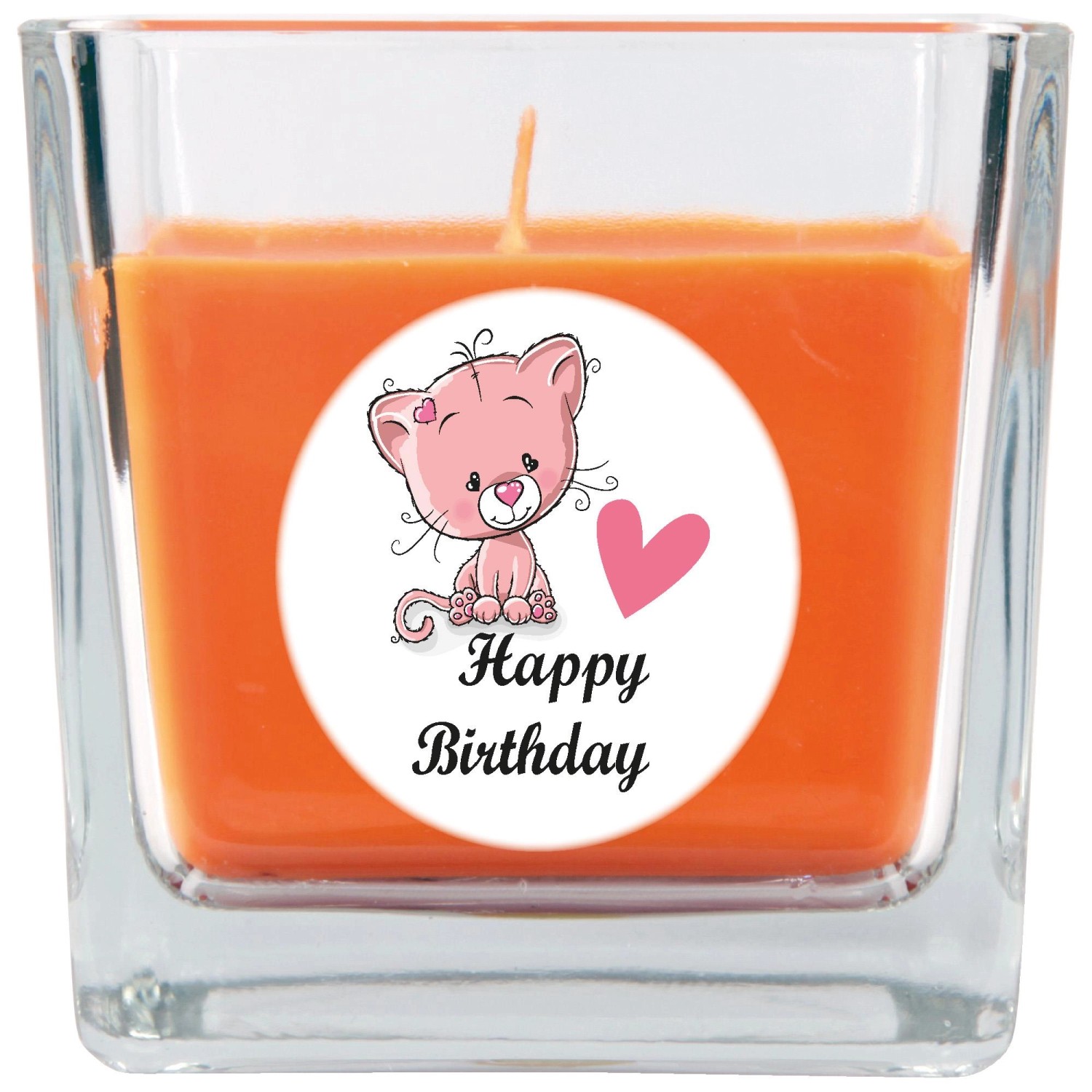 HS Candle Duftkerze & Glas Happy Birthday Viereck Honigmelone Katze HS Candle Duftkerze & Glas Happy Birthday Viereck Honigmelone Katze von HS Candle