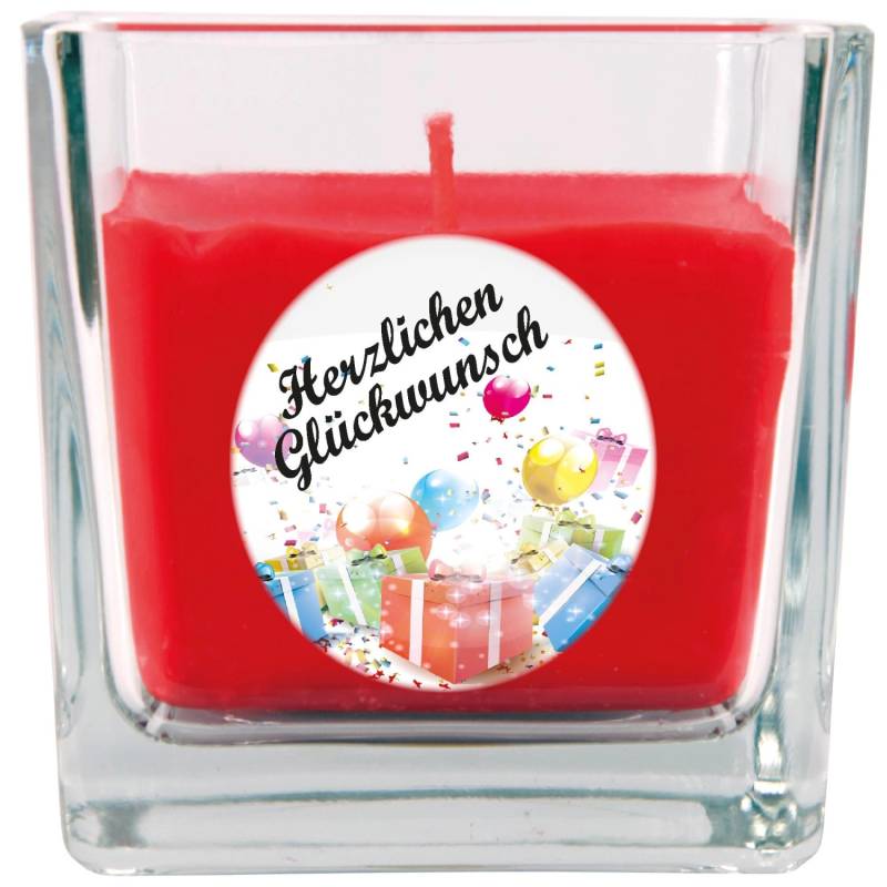 HS Candle Duftkerze & Glas Happy Birthday Viereck Rose Geschenke von HS Candle