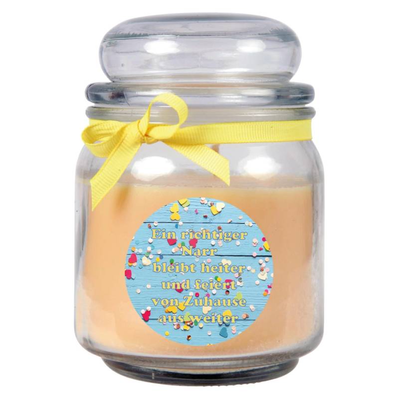 HS Candle Duftkerze & Glas Karneval Creme Bonbon 70h von HS Candle