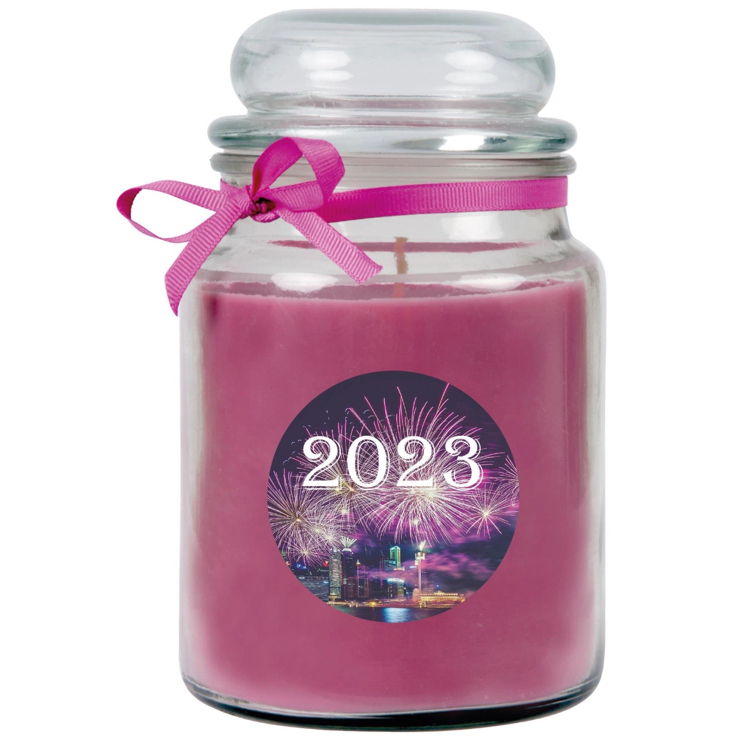 HS Candle Duftkerze & Glas Neujahr Lila Bonbon 110h HS Candle Duftkerze & Glas Neujahr Lila Bonbon 110h von HS Candle