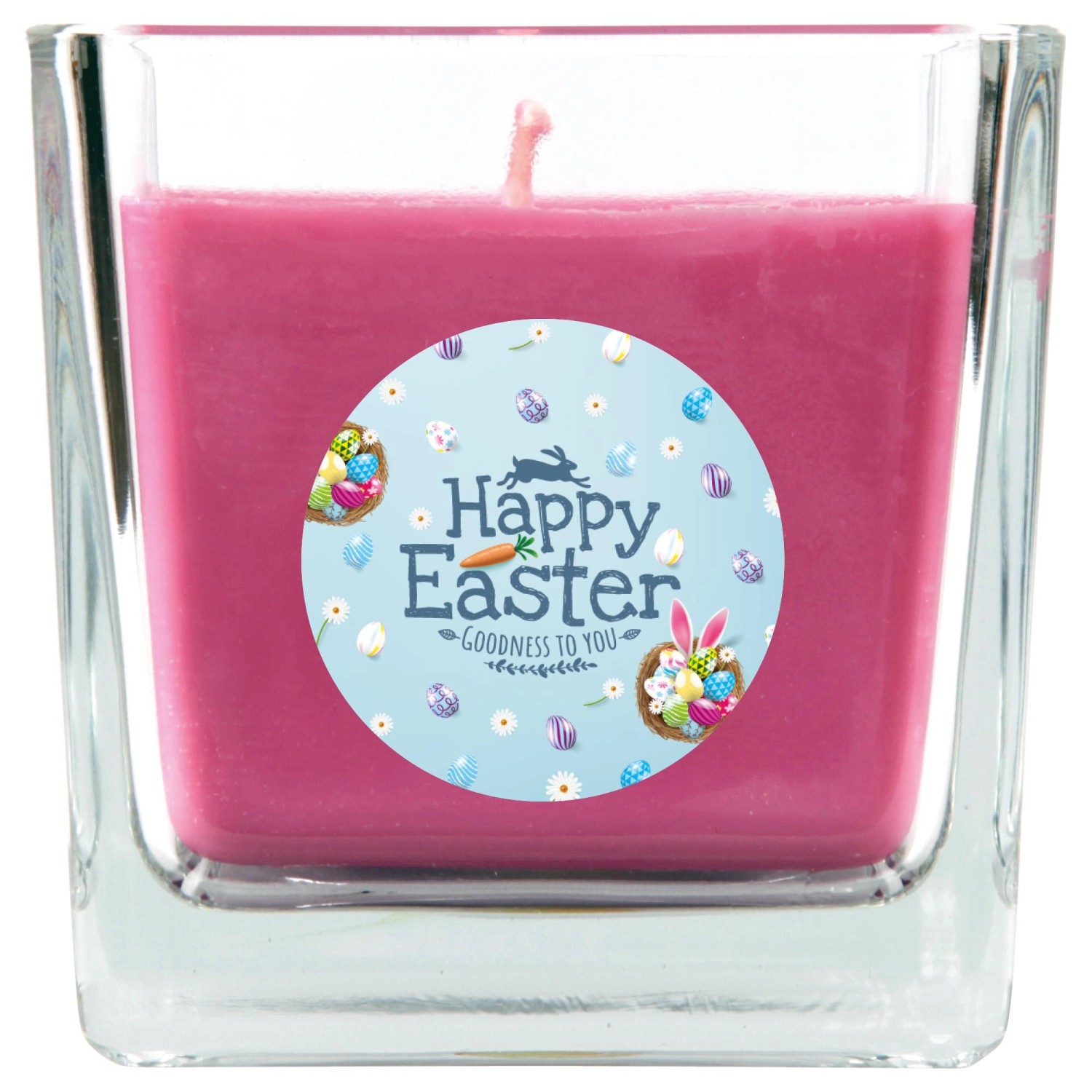 HS Candle Duftkerze & Glas Ostern Lila Viereck 50h Happy Easter Hellblau HS Candle Duftkerze & Glas Ostern Lila Viereck 50h Happy Easter Hellblau von HS Candle