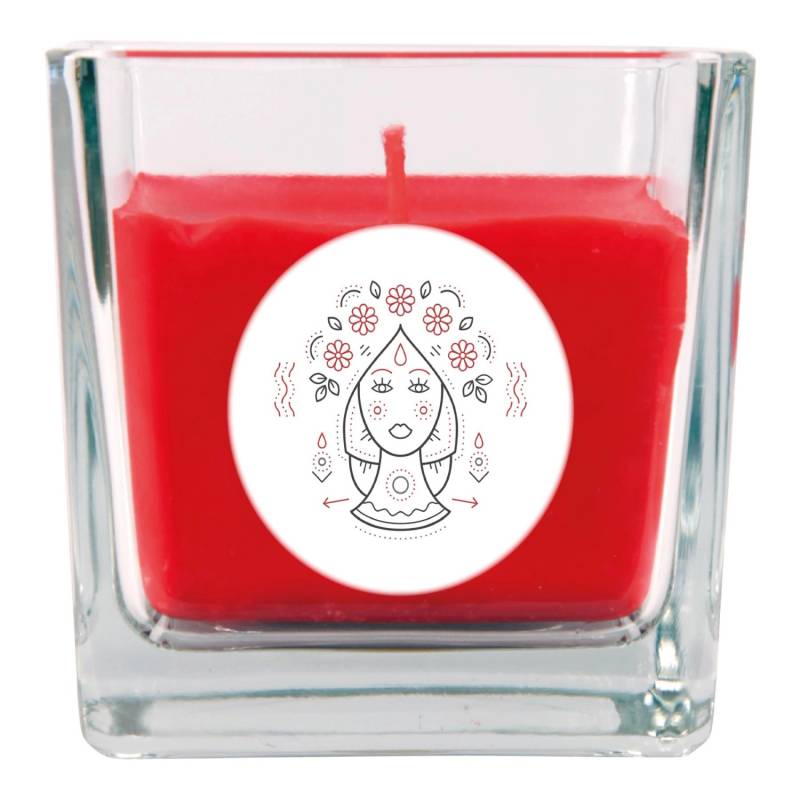 HS Candle Duftkerze & Glas Sternzeichen Rose 50 Stunden Jungfrau von HS Candle