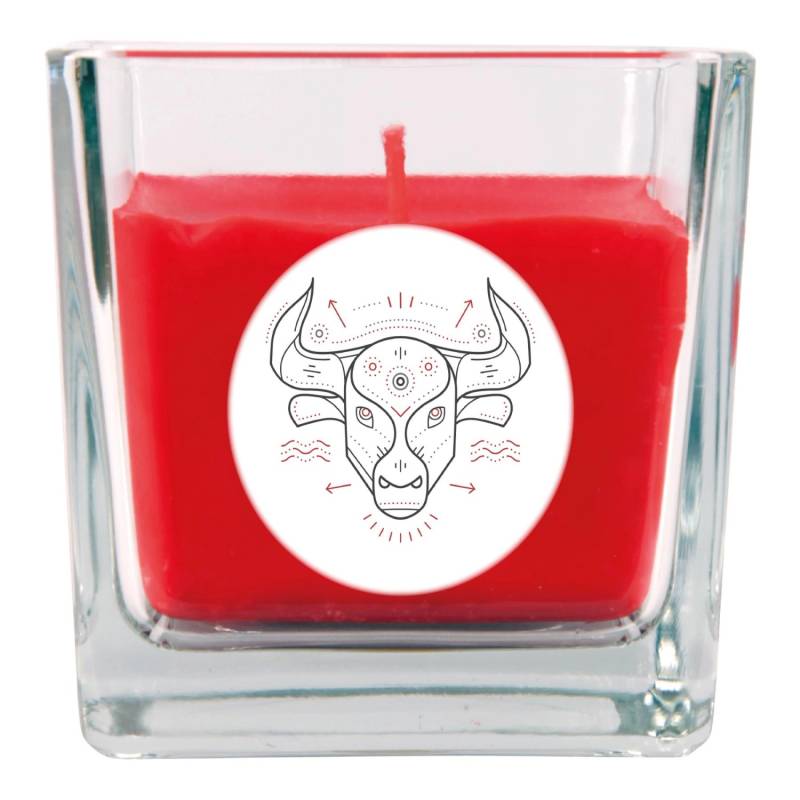 HS Candle Duftkerze & Glas Sternzeichen Rose 50 Stunden Stier von HS Candle