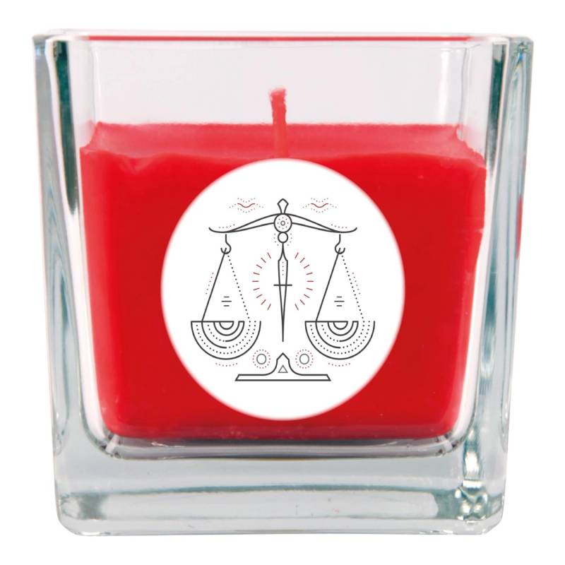 HS Candle Duftkerze & Glas Sternzeichen Rose 50 Stunden Waage von HS Candle