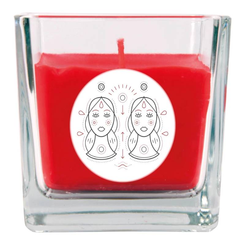 HS Candle Duftkerze & Glas Sternzeichen Rose 50 Stunden Zwillinge von HS Candle