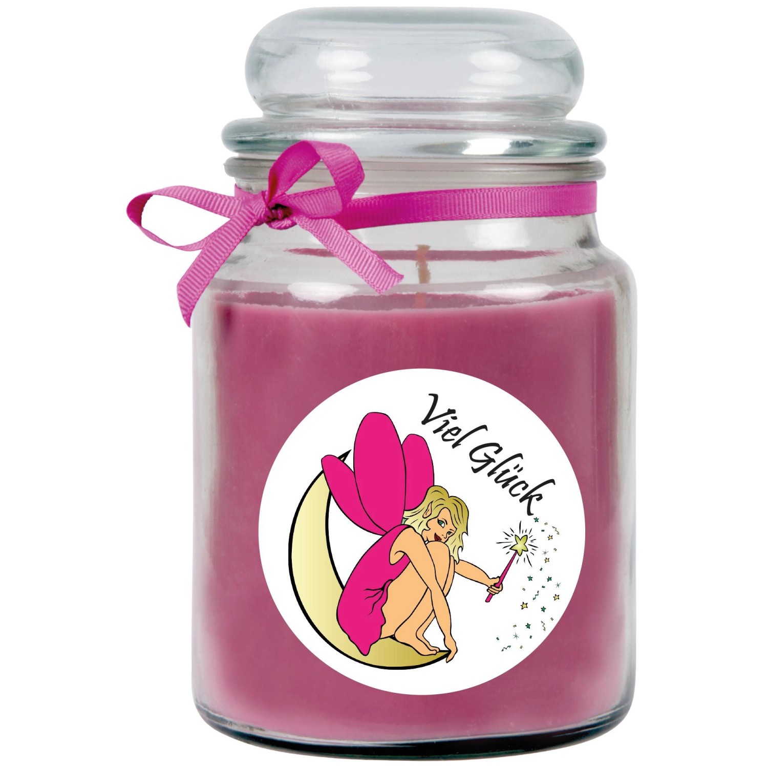 HS Candle Duftkerze & Glas Viel Glück Lila Lavendel HS Candle Duftkerze & Glas Viel Glück Lila Lavendel von HS Candle