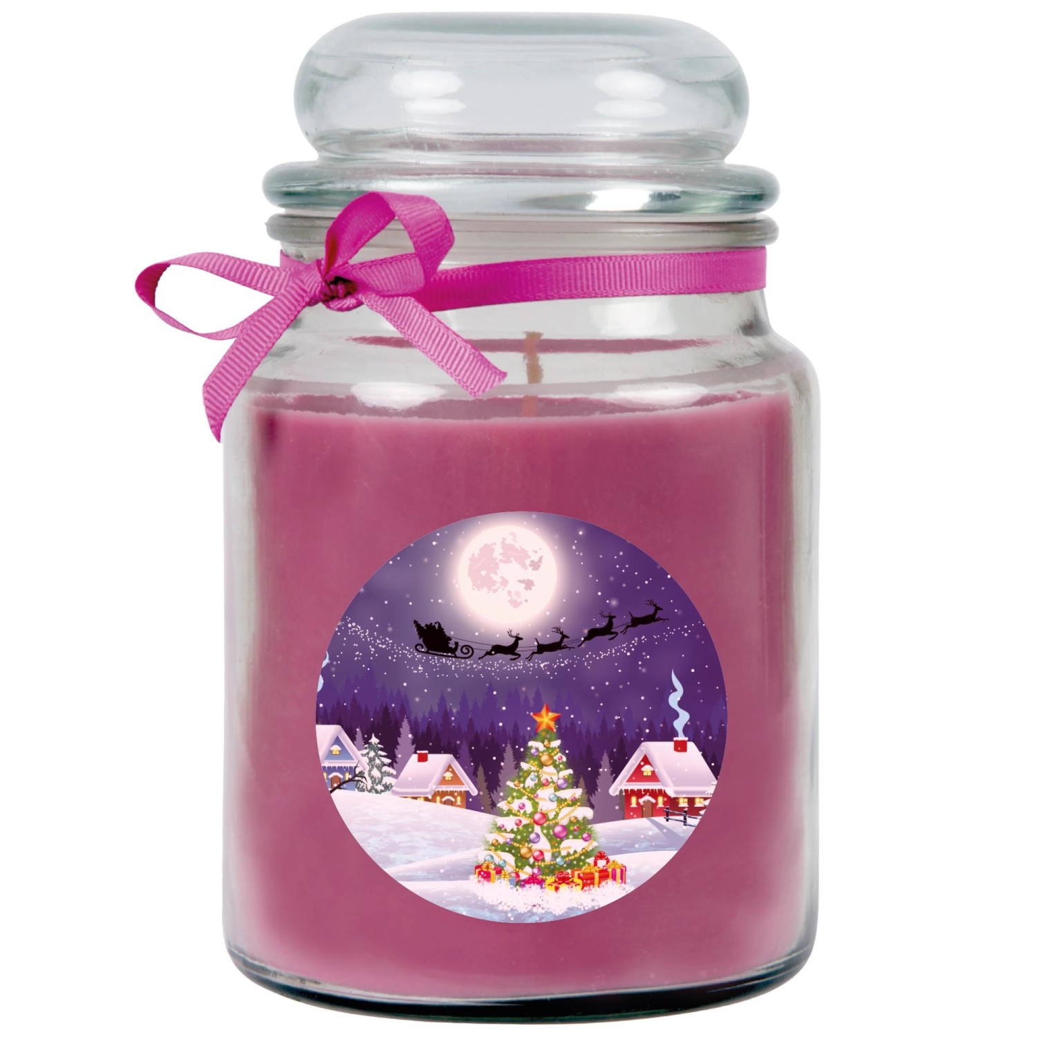 HS Candle Duftkerze & Glas Weihnachten Lila Bonbon 110h HS Candle Duftkerze & Glas Weihnachten Lila Bonbon 110h von HS Candle