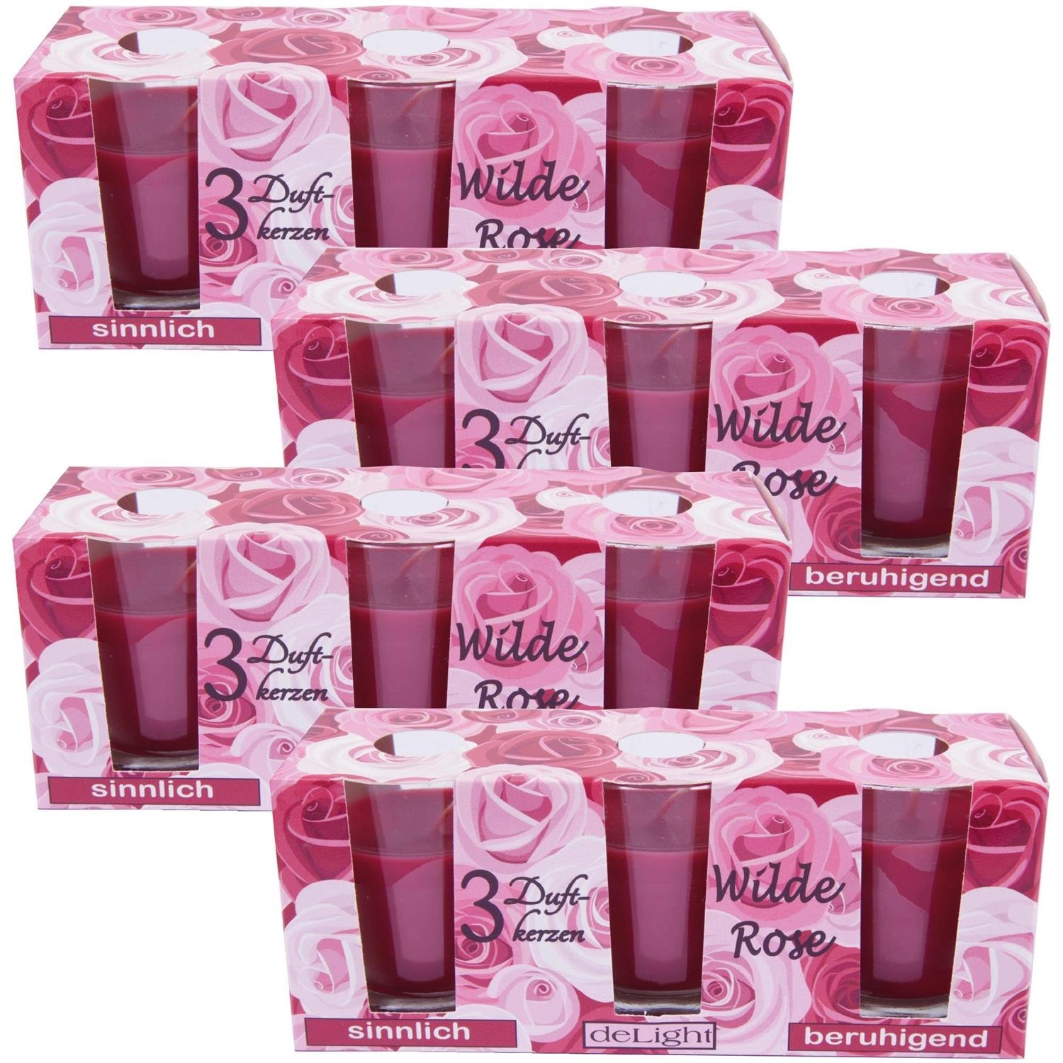 HS Candle Duftkerzen Classic 12er Pack Wilde Rose von HS Candle