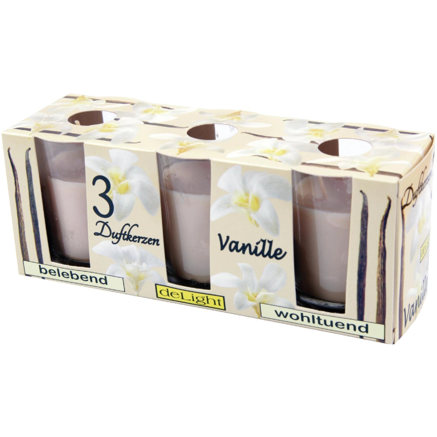 HS Candle Duftkerzen Classic Kerzen 3er Pack Vanille von HS Candle
