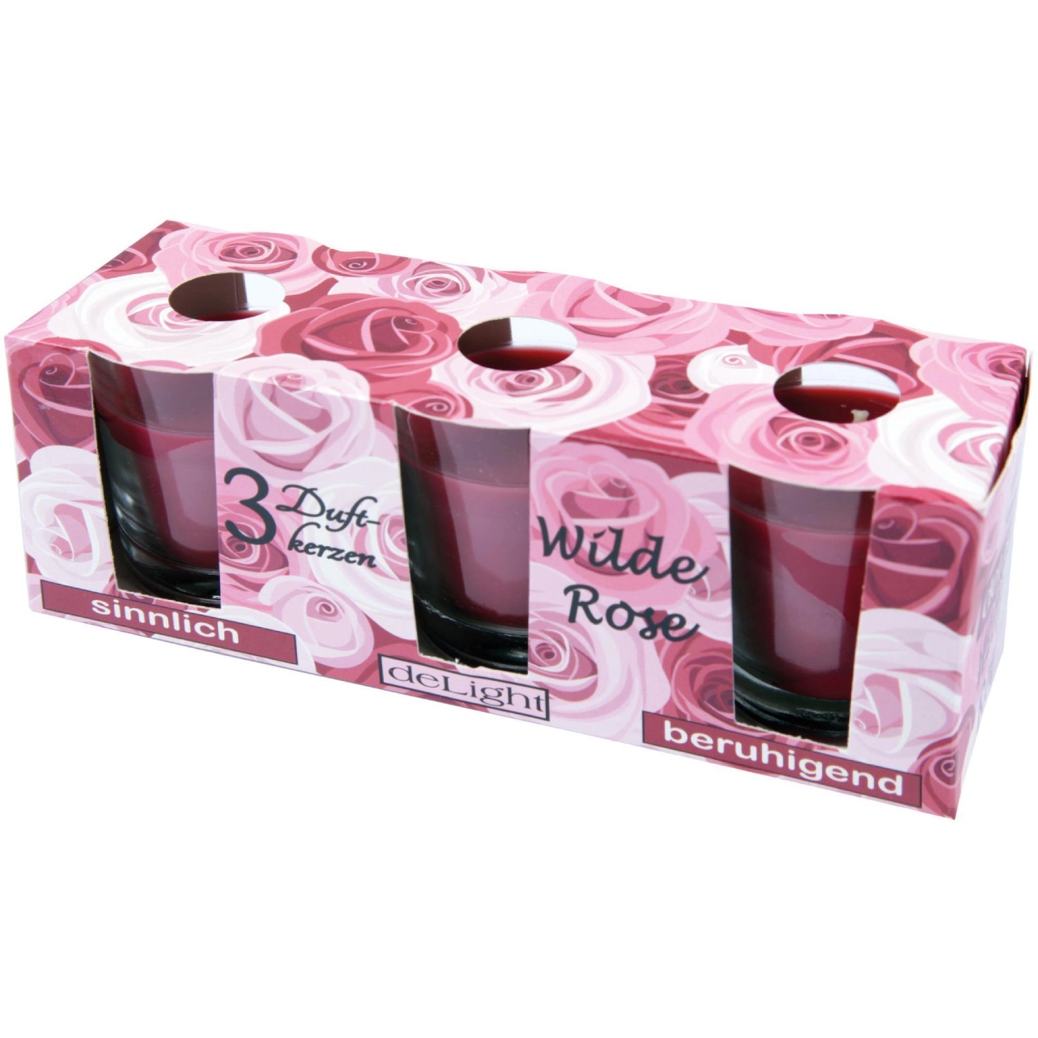 HS Candle Duftkerzen Classic Kerzen 3er Pack Wilde Rose von HS Candle