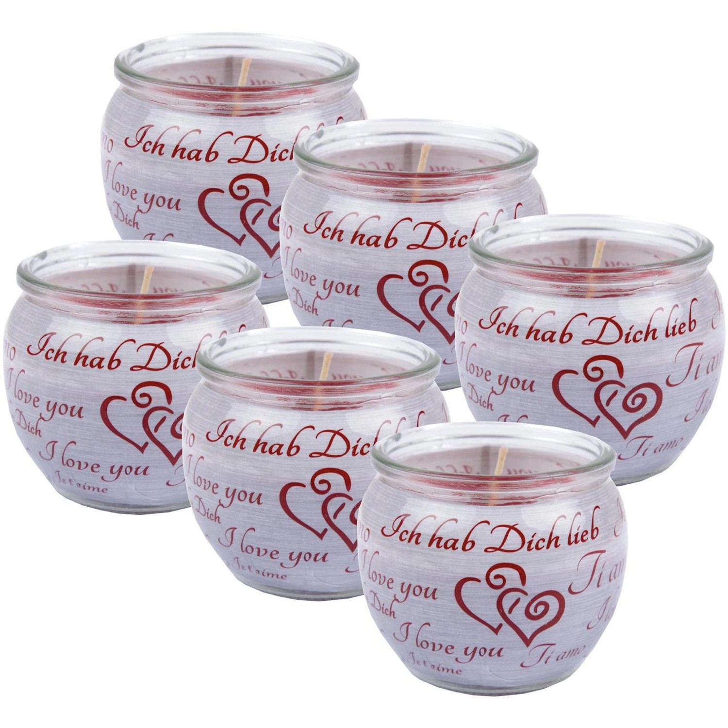 HS Candle Duftkerzen Sprüche 6er Pack Ich Liebe Dich HS Candle Duftkerzen Sprüche 6er Pack Ich Liebe Dich von HS Candle