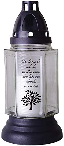 HS Candle Grabkerze 6eck mit dem Motiv - Baum mit Spruch von HS Candle