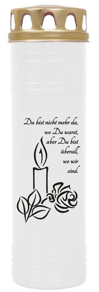HS Candle Grabkerze GK-03712 (1-tlg), Grabkerze Brenndauer 100 Stunden viele vers. Variationen und Motive von HS Candle