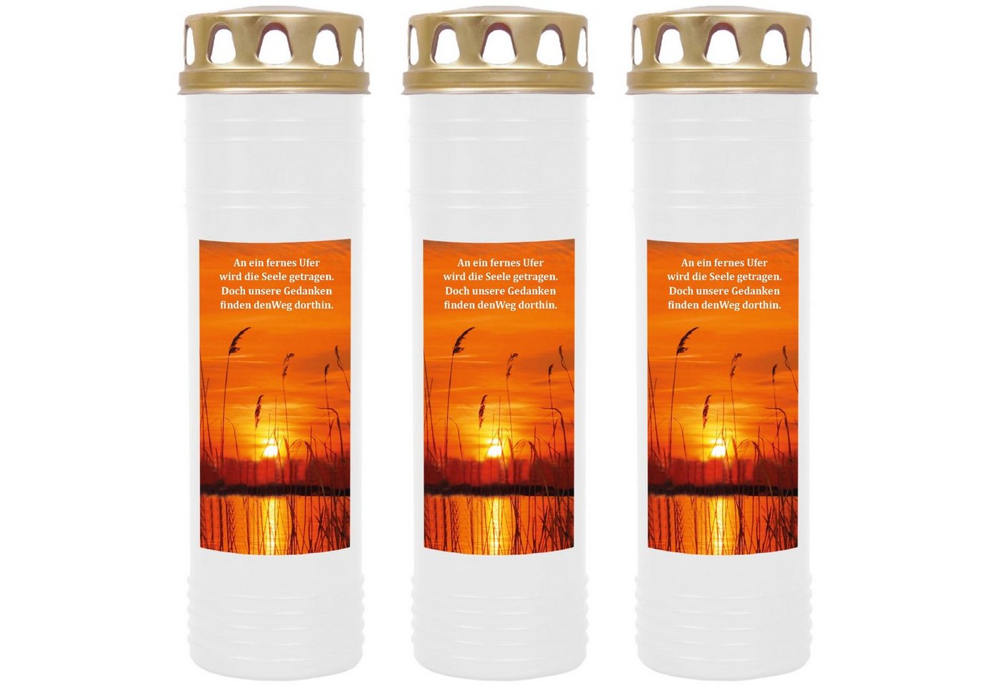 HS Candle Grabkerze GK-03712 (3-tlg), Grabkerze Brenndauer 100 Stunden viele vers. Variationen und Motive von HS Candle