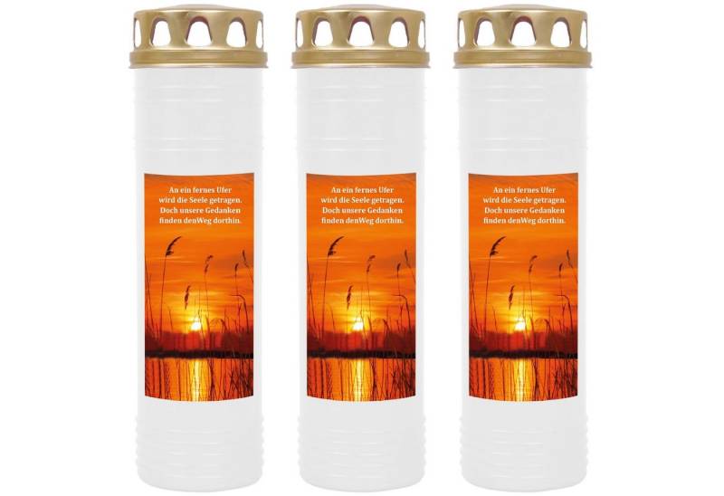 HS Candle Grabkerze GK-03712 (3-tlg), Grabkerze Brenndauer 100 Stunden viele vers. Variationen und Motive von HS Candle