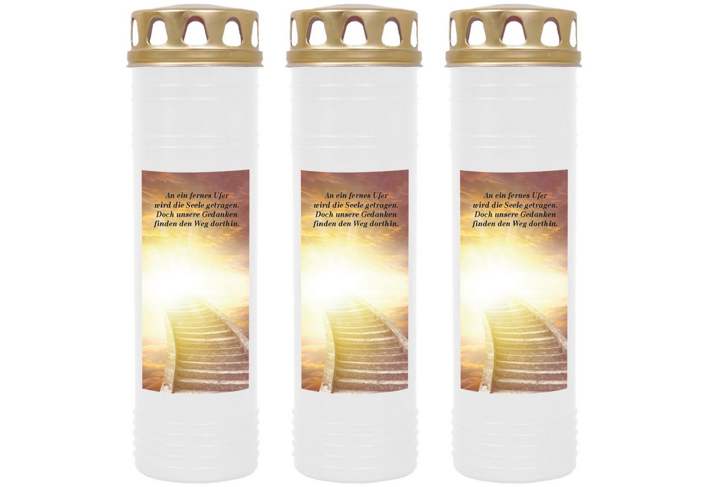 HS Candle Grabkerze GK-03712 (3-tlg), Grabkerze Brenndauer 100 Stunden viele vers. Variationen und Motive von HS Candle