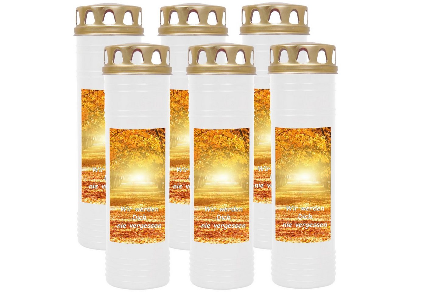 HS Candle Grabkerze GK-03712 (6-tlg), Grabkerze Brenndauer 100 Stunden viele vers. Variationen und Motive von HS Candle