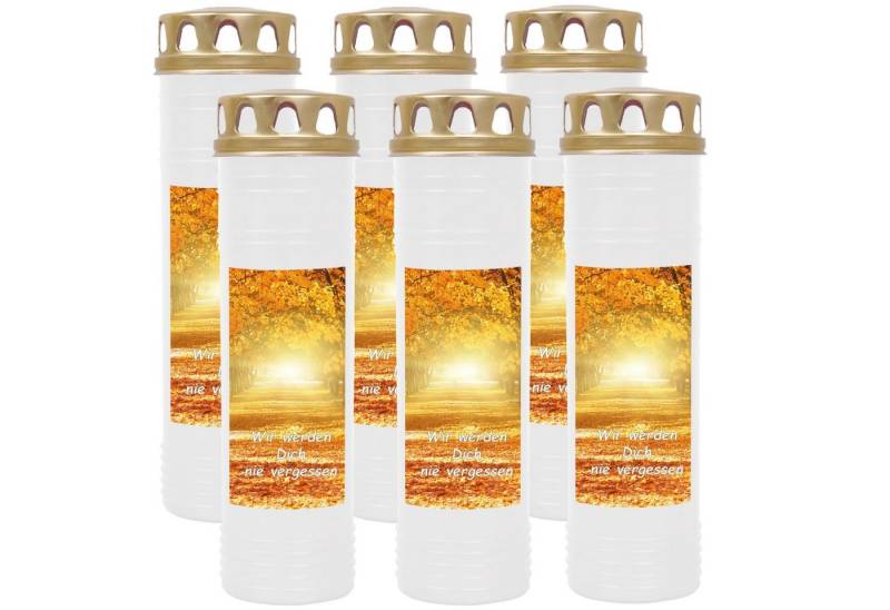 HS Candle Grabkerze GK-03712 (6-tlg), Grabkerze Brenndauer 100 Stunden viele vers. Variationen und Motive von HS Candle