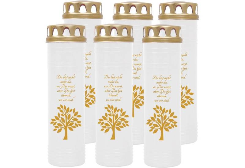 HS Candle Grabkerze GK-03712 (6-tlg), Grabkerze Brenndauer 100 Stunden viele vers. Variationen und Motive von HS Candle