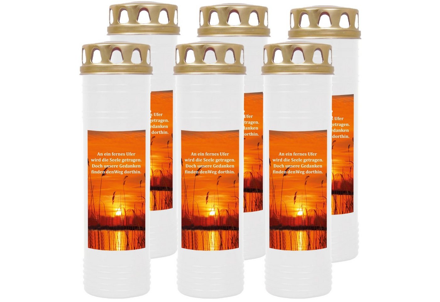 HS Candle Grabkerze GK-03712 (6-tlg), Grabkerze Brenndauer 100 Stunden viele vers. Variationen und Motive von HS Candle