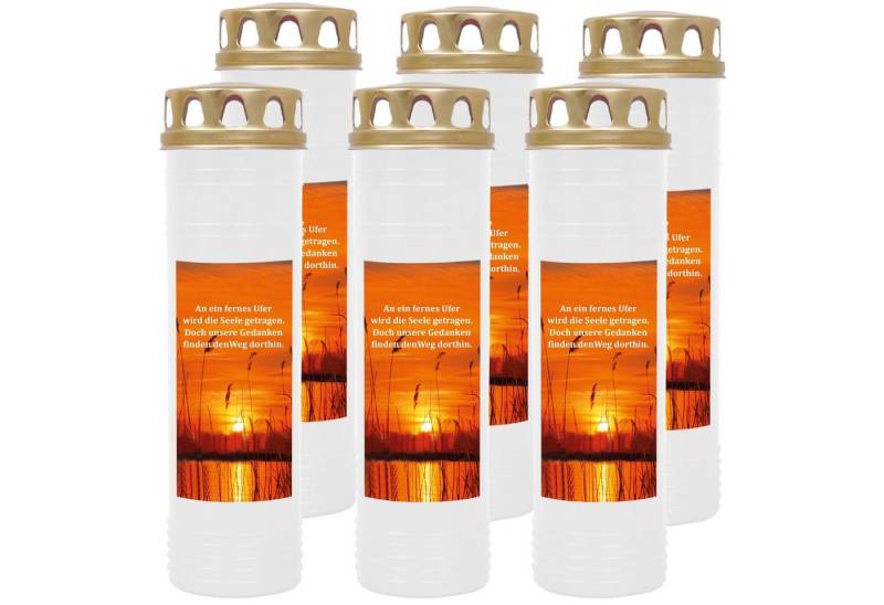 HS Candle Grabkerze GK-03712 (6-tlg), Grabkerze Brenndauer 100 Stunden viele vers. Variationen und Motive von HS Candle