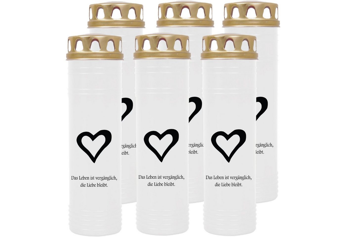 HS Candle Grabkerze GK-03712 (6-tlg), Grabkerze Brenndauer 100 Stunden viele vers. Variationen und Motive von HS Candle