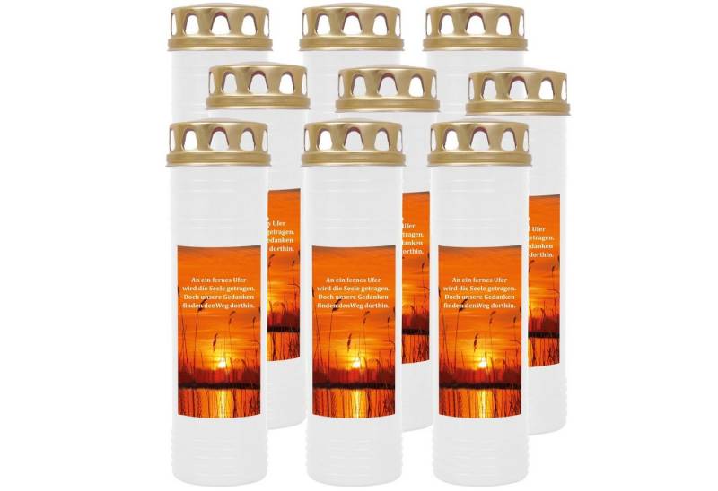 HS Candle Grabkerze GK-03712 (9-tlg), Grabkerze Brenndauer 100 Stunden viele vers. Variationen und Motive von HS Candle