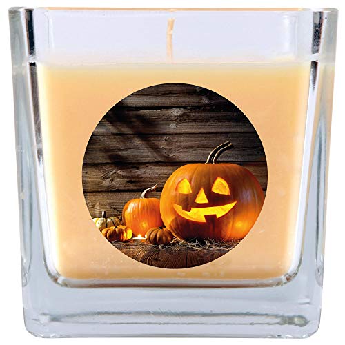 HS Candle "Halloween" Duftkerze im Viereck Glas - viele Motive zur Auswahl, Ideale Herbstdeko von HS Candle