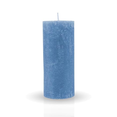 HS Candle Rustikale Stumpenkerze Himmelblau Ø7cm x 15cm - vers. Farben/Größen - lang Brenndauer Antik Kerze, Duftfreie Altarkerze - Dekokerze HS Candle Rustikale Stumpenkerze Himmelblau Ø7cm x 15cm - vers. Farben/Größen - lang Brenndauer Antik Kerze, Duftfreie Altarkerze - Dekokerze von HS Candle