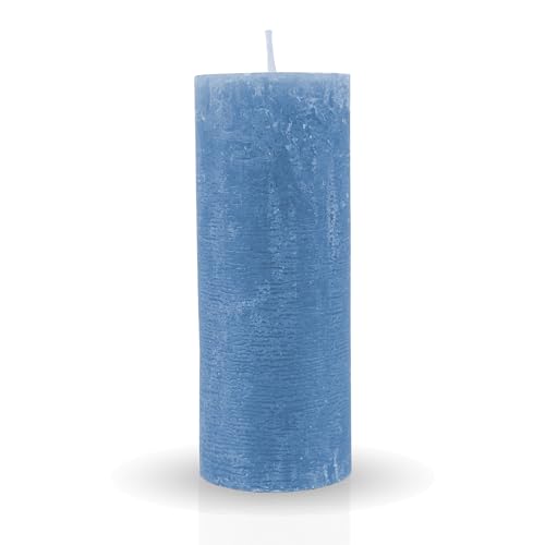HS Candle Rustikale Stumpenkerze Himmelblau Ø7cm x 18cm - vers. Farben/Größen - lang Brenndauer Antik Kerze, Duftfreie Altarkerze - Dekokerze HS Candle Rustikale Stumpenkerze Himmelblau Ø7cm x 18cm - vers. Farben/Größen - lang Brenndauer Antik Kerze, Duftfreie Altarkerze - Dekokerze von HS Candle
