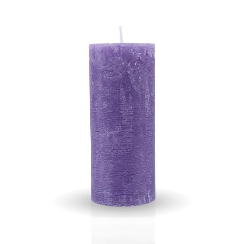 HS Candle Rustikale Stumpenkerze Lila Ø7cm x 15cm - vers. Farben/Größen - lang Brenndauer Antik Kerze, Duftfreie Altarkerze - Dekokerze HS Candle Rustikale Stumpenkerze Lila Ø7cm x 15cm - vers. Farben/Größen - lang Brenndauer Antik Kerze, Duftfreie Altarkerze - Dekokerze von HS Candle