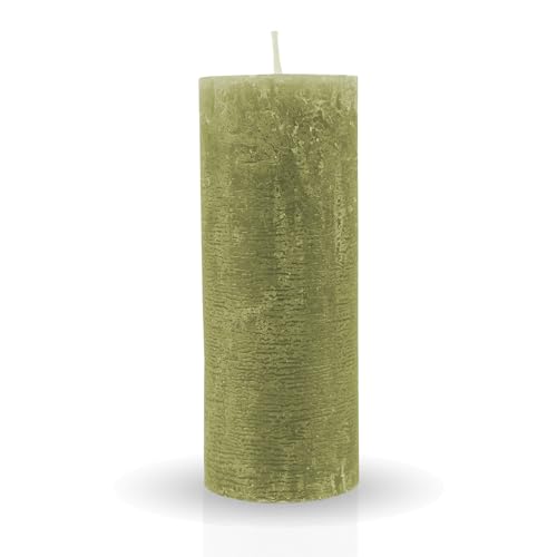 HS Candle Rustikale Stumpenkerze Olive Ø7cm x 18cm - vers. Farben/Größen - lang Brenndauer Antik Kerze, Duftfreie Altarkerze - Dekokerze HS Candle Rustikale Stumpenkerze Olive Ø7cm x 18cm - vers. Farben/Größen - lang Brenndauer Antik Kerze, Duftfreie Altarkerze - Dekokerze von HS Candle