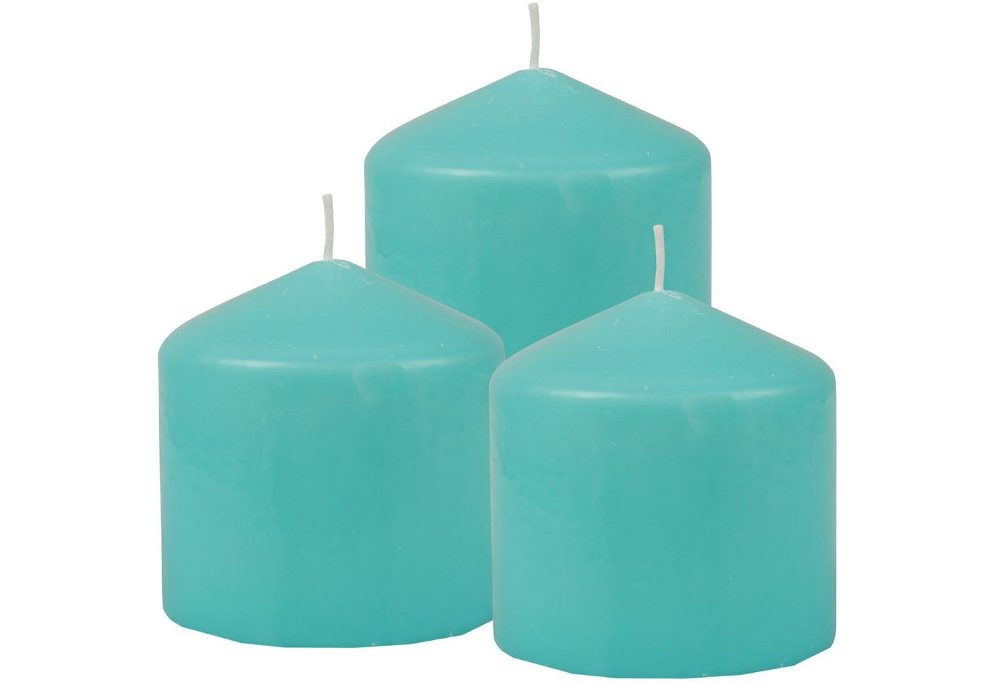 HS Candle Stumpenkerze Blockkerze (3-tlg), Wachskerzen Ø8cm x 8cm - Kerze in vielen Farben von HS Candle